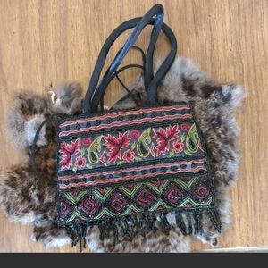 Beaded purse with fringe